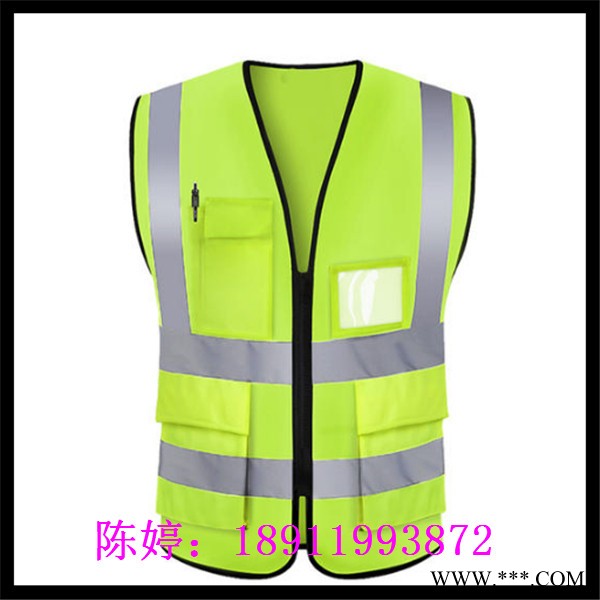 建筑工程多口袋透气反光背心 葫芦形渔网格布反光马甲图5