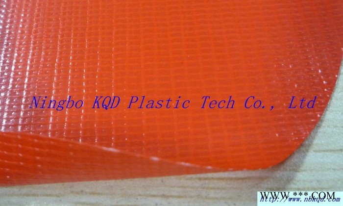 宁波科琦达供应KQD-A-186荧光阻燃PVC夹网布广告灯箱布图3