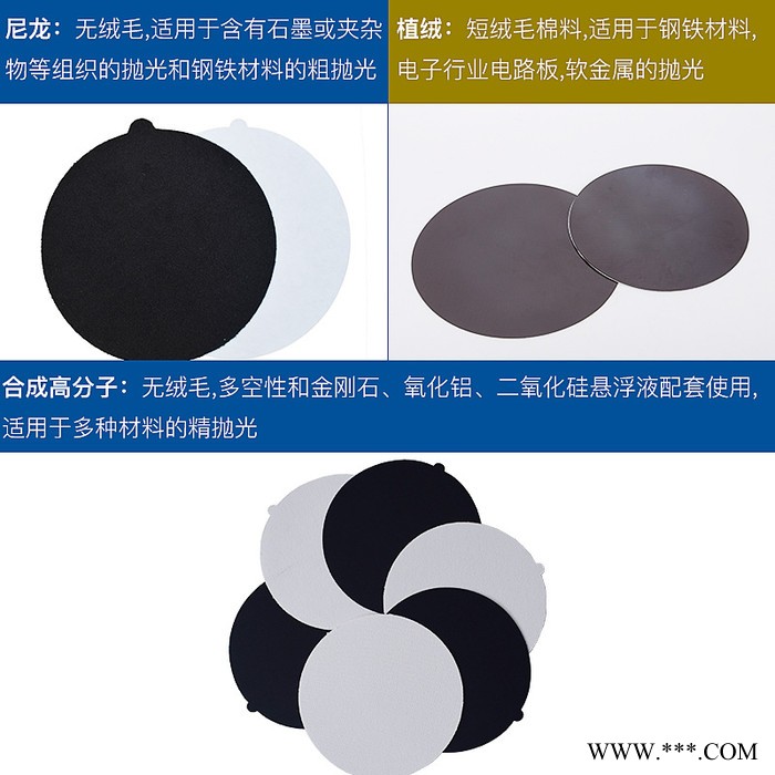 林威 带胶金相抛光织物  丝绒 绸布 帆布 呢料 高分子精密带胶抛光布图4