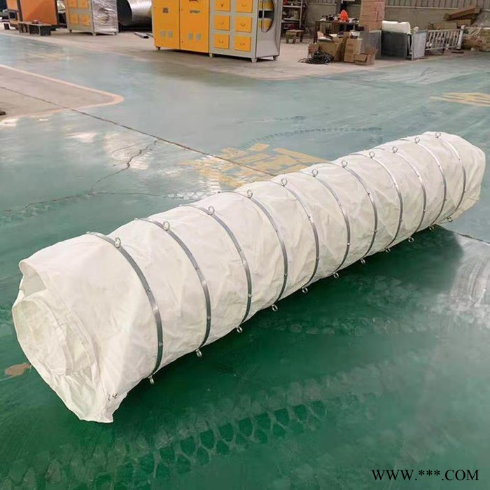 水泥伸缩布袋吊环式帆布伸缩除尘滤袋电厂水泥散装机伸缩布袋厂家图1