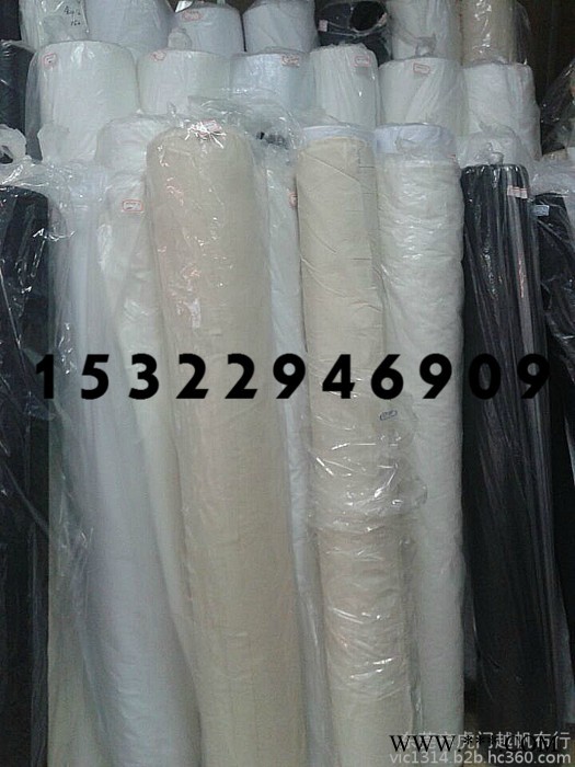 供应越帆80004帆布8安涕棉帆布8安TC黑白色珠帆布8安再生棉本色帆布图4