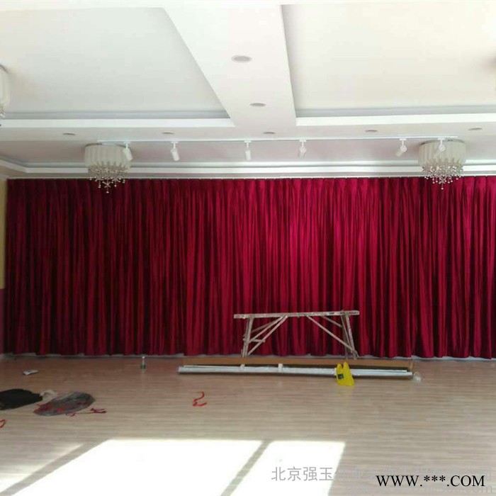 舞台幕布演出幕红色幕布布幔帷幔背景布电动幕布幼儿园会议背景布图2