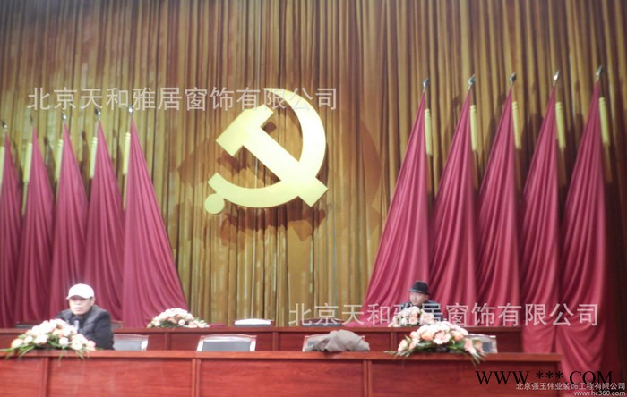 海淀金丝绒布料/加工舞台幕布/会议背景布/电动幕布/阻燃幕布图3