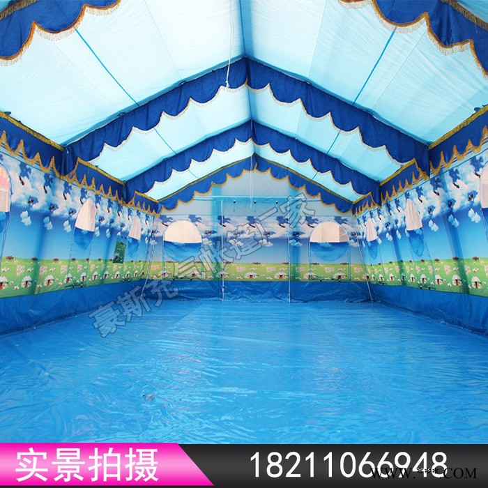 北京豪斯定做pvc双面涂层布双层帐充气气柱大型户外活动红白喜事流动餐厅婚宴酒席充气帐篷图4