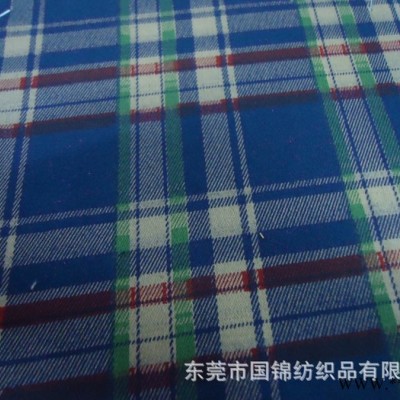 全棉130*80直贡/锻纹印格子面料 无弹缎纹印花布 弹力印