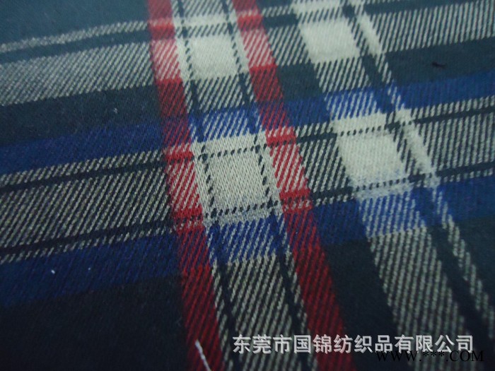全棉130*80直贡/锻纹印格子面料 无弹缎纹印花布 弹力印图3