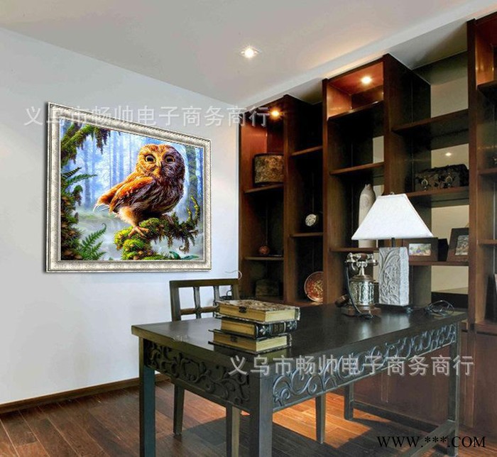 钻石画**树脂魔方镶钻十字绣外贸款动物5d新款油画布装饰画图2