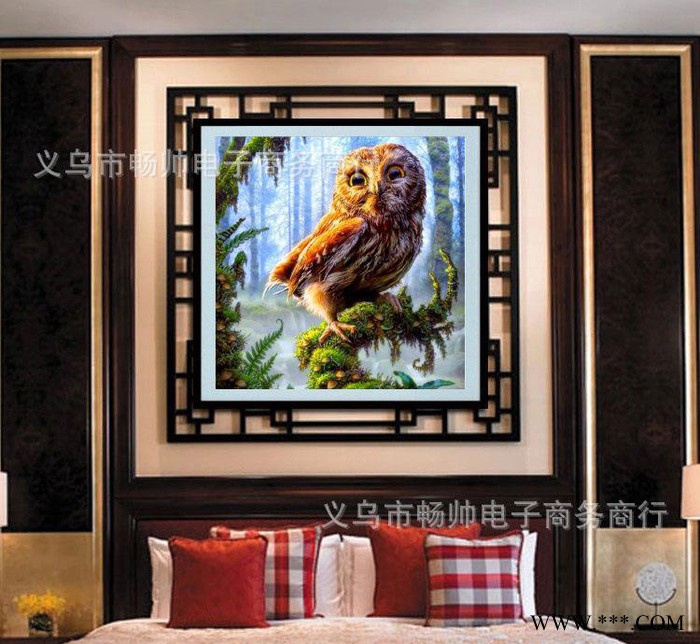 钻石画**树脂魔方镶钻十字绣外贸款动物5d新款油画布装饰画图3