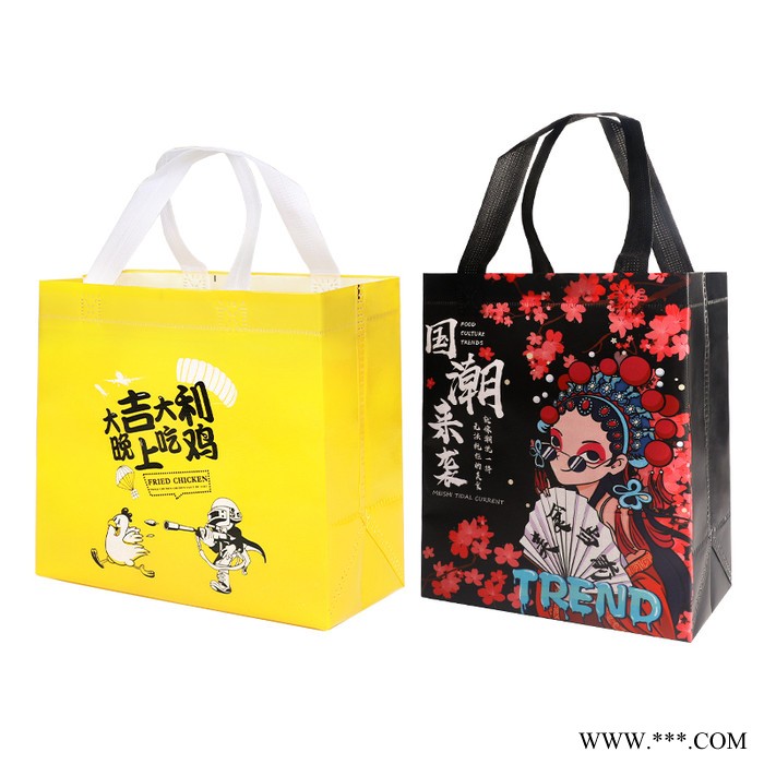 无纺布外卖袋 烧烤打包袋 无纺布手提袋 无纺布礼品袋 定制覆膜无纺布袋图2