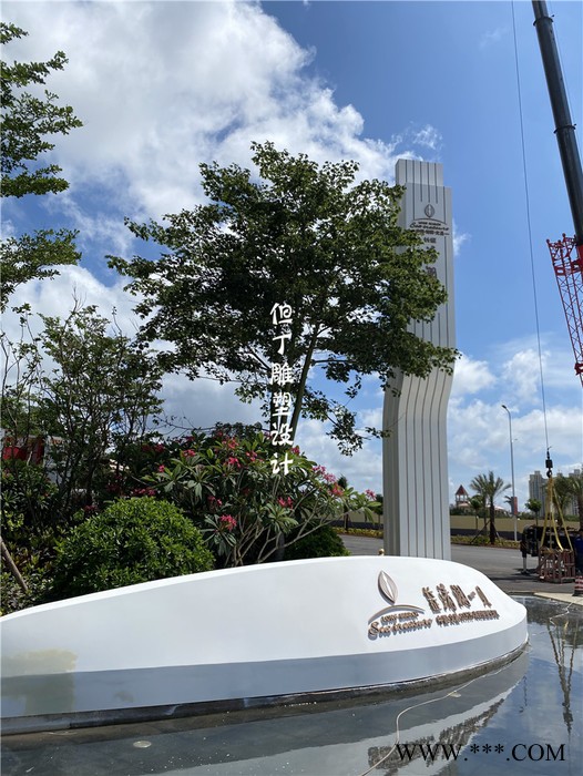 但丁雕塑设计精神堡垒售楼部景区导向牌指示牌不锈钢灯光广告牌厂定做图8