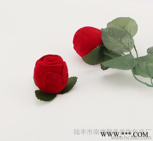 长毛绒布料红玫瑰花戒指盒首饰盒 情人节求婚 情侣浪漫求婚礼现货图2