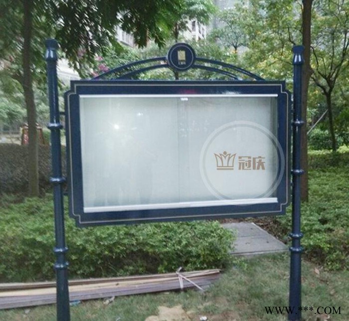 定做户外不锈钢广告牌景区指示牌导向牌烤漆宣传栏欧式小区宣传牌图3