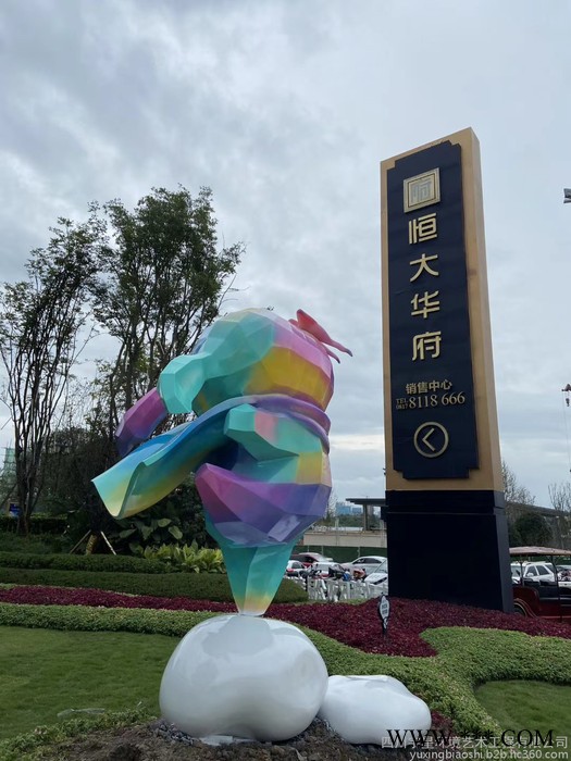 定制精神堡垒户外商场景区景观导向牌落地立式发光地产楼盘指示牌图6