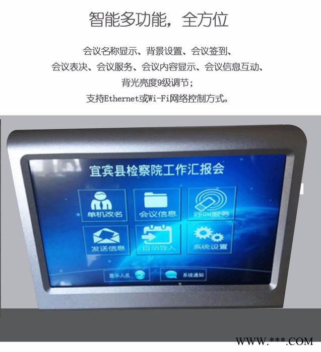 SYYP思音NA-1002 思音无纸化会议系统7寸双屏网络型电子桌牌图4