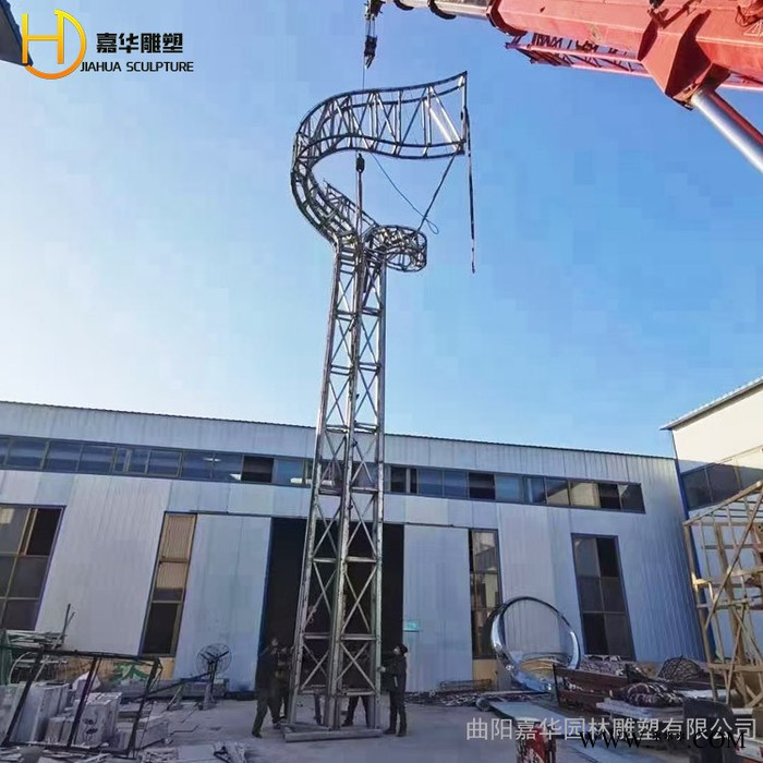 嘉华雕塑 精神堡垒立式指示牌雕塑摆件不锈钢广告牌标识牌导向牌导视牌摆件图5