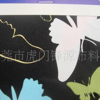 棉布印花,印花布,弹力直贡印蝴蝶 D543