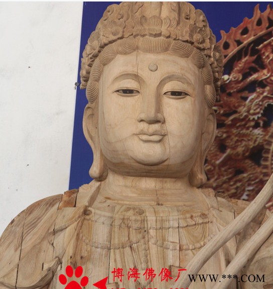 木雕佛像神像 一佛两弟子 全堂佛 香樟木雕刻供桌牌匾 佛龛 大型佛像神像图5