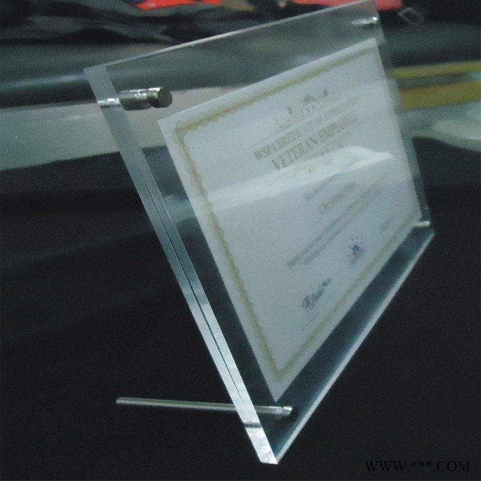 有机玻璃/亚克力撑脚台卡/授权牌/产品宣传台牌/台签/桌牌 举报图2