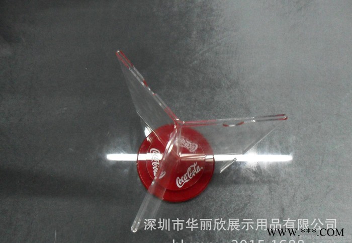 亚克力透明三面旋转酒水牌 台签 展示桌牌 压克力制品图2