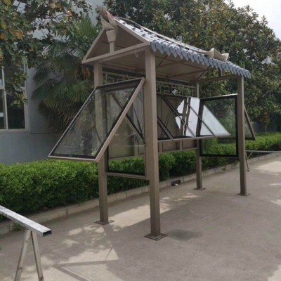 户外垃圾分类亭定制不锈钢分类箱仿古烤漆防雨棚回收房小区收集亭立牌垃圾回收系统垃圾