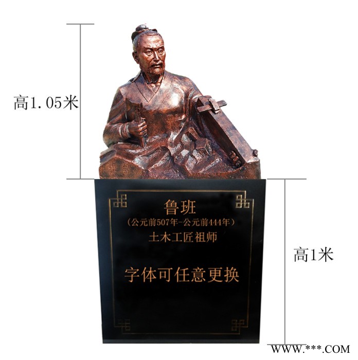 文福栋  玻璃钢鲁班奖杯雕塑 工艺品摆件厂家出售 校园鲁班人物雕塑图2
