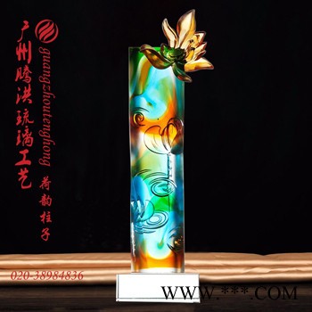 广州琉璃奖杯厂商琉璃奖杯款式关爱老人奖杯爱心企业奖杯厂家定做图1