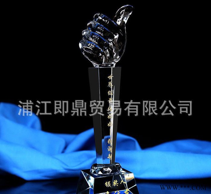 特价水晶奖杯 大拇指五角星水晶奖杯来图定制logo现货定图3