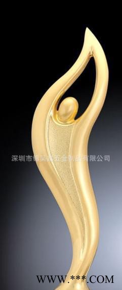 合金定制奖杯 五角星奖杯 抽象人物奖杯 商务会议奖杯图1