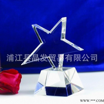 水晶奖杯 话筒奖杯定制 KTV麦克风奖杯 唱歌比赛奖杯 水晶五角星