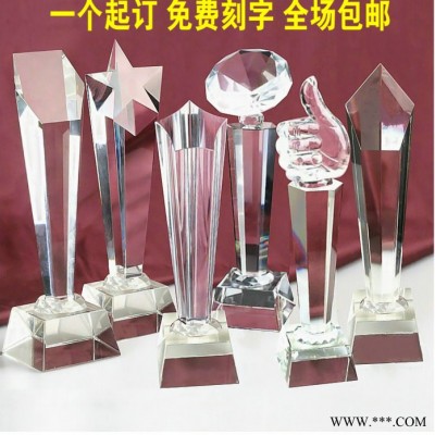佛山水晶奖杯奖牌生产厂家佛山企业年会奖杯地产季度销售先锋奖杯订做