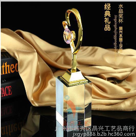 送礼水晶奖杯，精美水晶奖杯，建军水晶奖杯图3