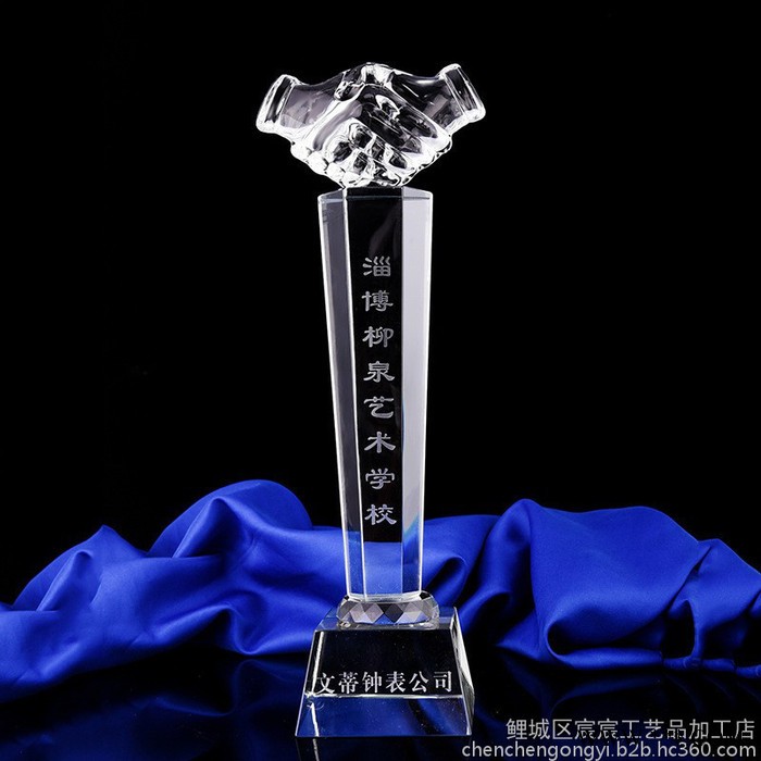 水晶奖杯奖牌大拇指五角星比赛奖牌纪念品年会创意礼品授权牌现货定制定做水晶奖杯奖牌定制镀金树脂奖杯定做免费刻字上色图2