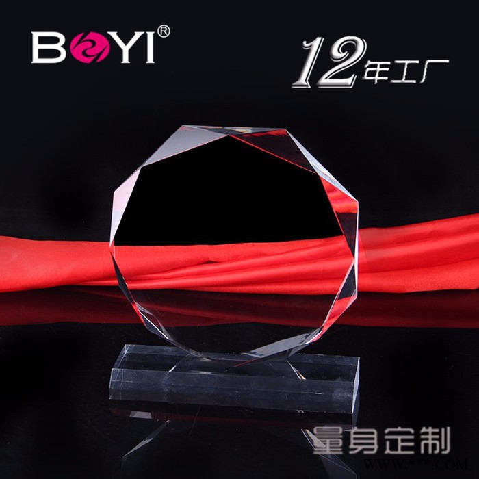 亚克力奖杯定做经销商授权牌代理水晶牌压克力八角形奖牌可印字图1