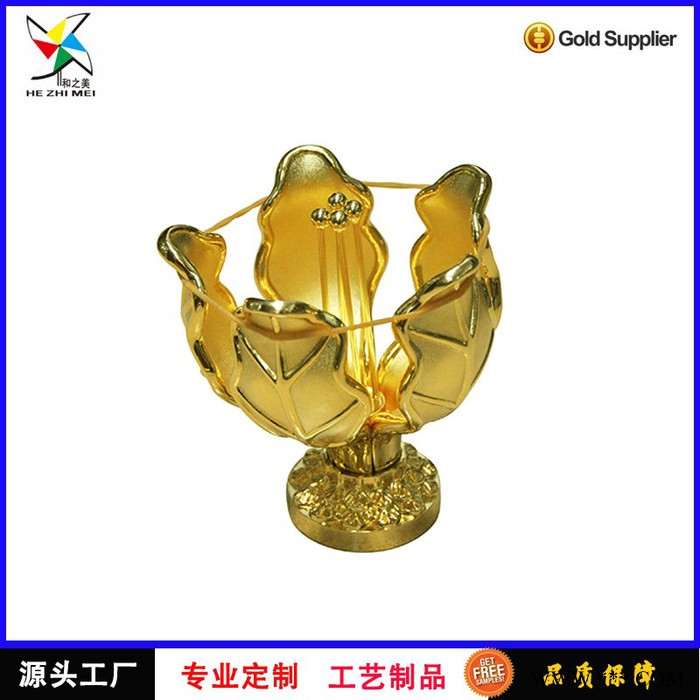 批发生产紫荆花奖杯水晶底座水晶金属奖杯水晶摆件香港紫荆花深圳厂家图4