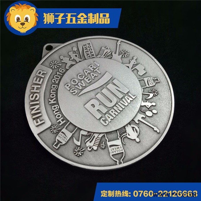 镀古浮雕运动奖牌 金属烤漆通用运动奖牌锌合金奖牌订做图4