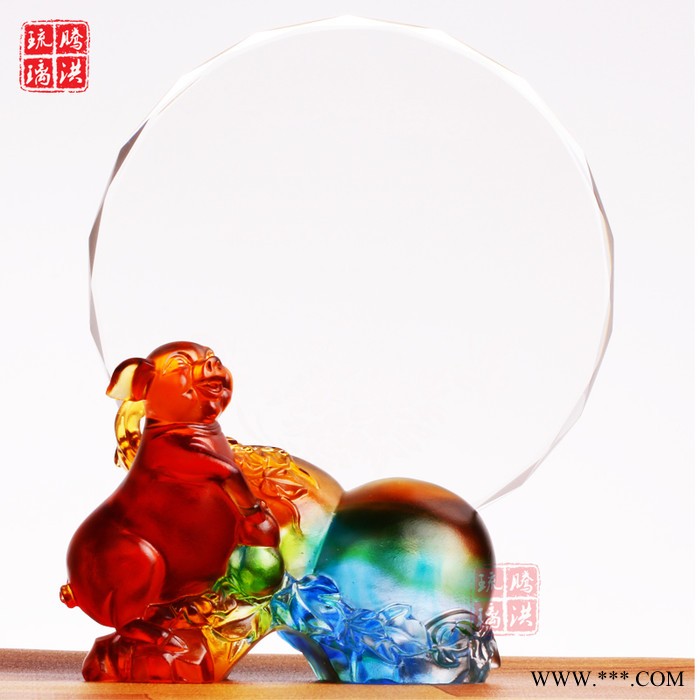 琉璃奖牌细节图单位领导退休奖牌握手合作共赢奖牌创新琉璃奖牌图6
