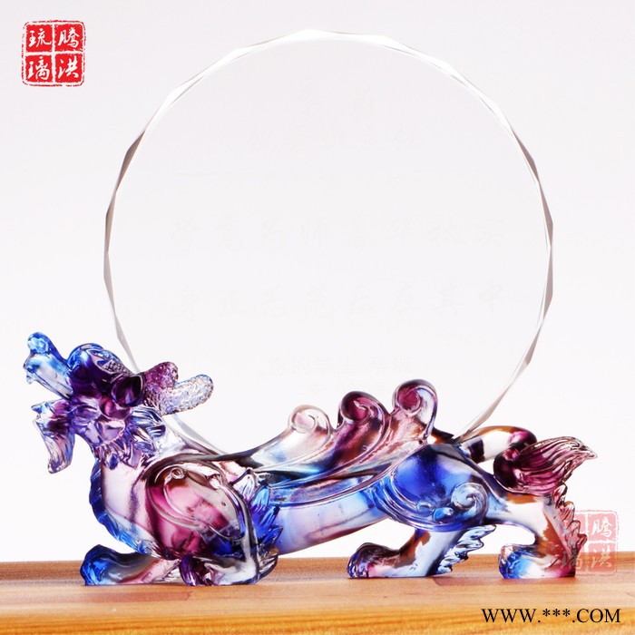 琉璃奖牌细节图单位领导退休奖牌握手合作共赢奖牌创新琉璃奖牌图4