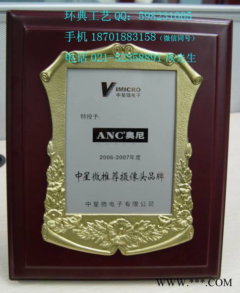 木质授权牌厂家，环典开业贺礼铜画，木质雕刻制作字画招牌，江西铂金奖牌供应，大型演讲活动奖牌定制图4