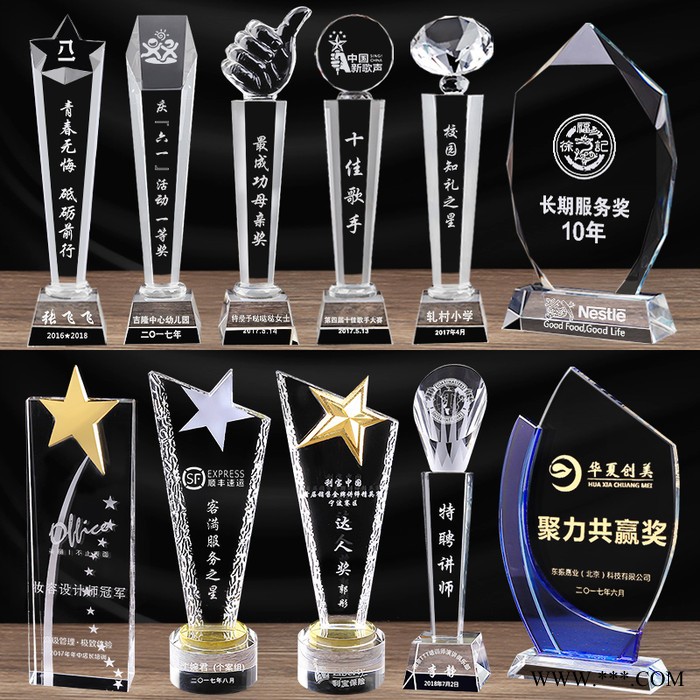 奖杯定制厂家，拉萨定制水晶玻璃奖杯员工高尔夫演讲比赛纪念品奖牌批发图6