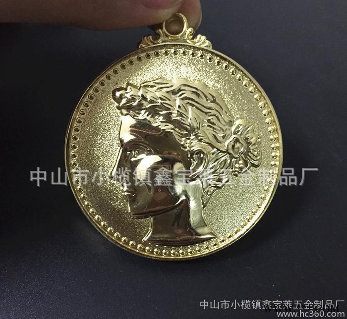 新款创意人婉金属奖牌  欧美出口工艺品定制 环保镀金比赛奖牌图1