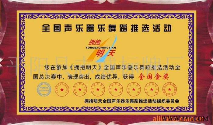 生产 精制 雕刻奖牌 花框金箔授权牌奖牌图2