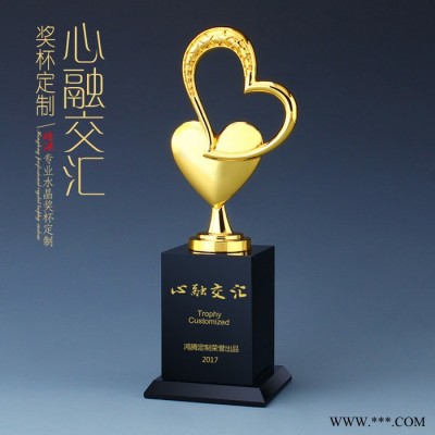 运动会比赛奖杯实拍图片金色爱心奖杯五星飘带奖杯马到成功奖杯奖牌定制