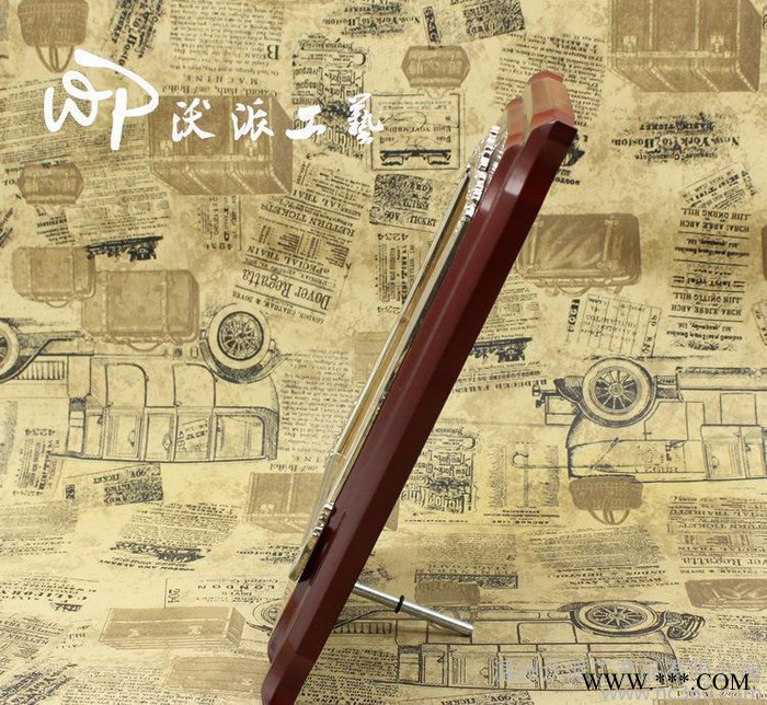 批量定做金属边框奖牌 实木金箔经销加盟授权荣誉证书纪念品摆件图2