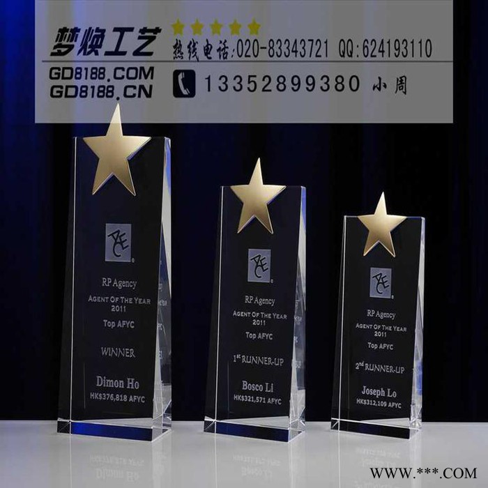 生产各种水晶奖牌 体育奖牌 五角星水晶奖座图1