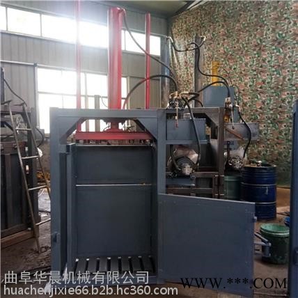 废纸壳压块机 无纺布立式打包机 华晨机械图3