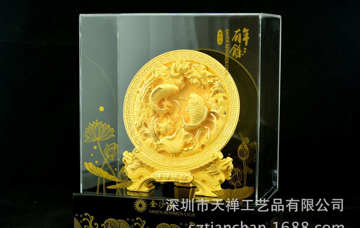 绒沙金奖牌奖盘制作 鸡年工艺品摆件  送经销商创意摆件纪念礼品图3