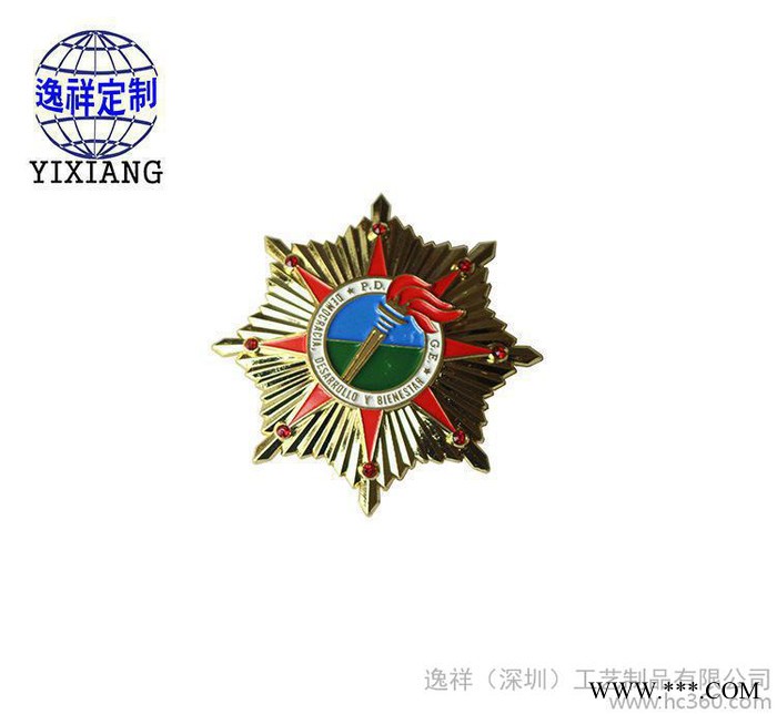 徽章厂直销 珐琅帽徽 多层迪加式外贸徽章 印刷勋章奖牌