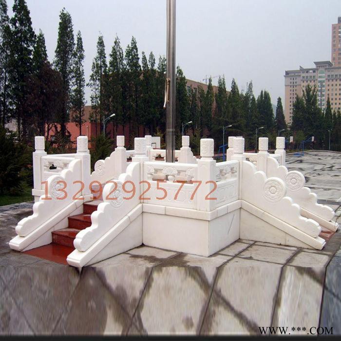 定制            石雕栏板扶手阳台柱公司旗帜升旗图3