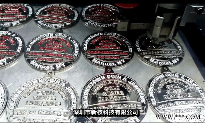 新枝科技钥匙扣点漆机商标标牌徽章双色点胶机三色滴油机器图5