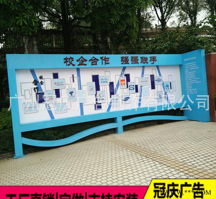 公交站牌户外广告牌制作不锈钢宣传栏铝合金公告栏木纹广告栏定做图2